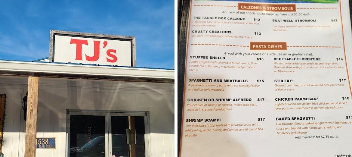 TJ's Menu